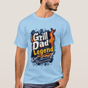 Cool grill Dad legend word art bbq T-Shirt