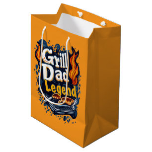 Cool grill Dad legend word art  Medium Gift Bag