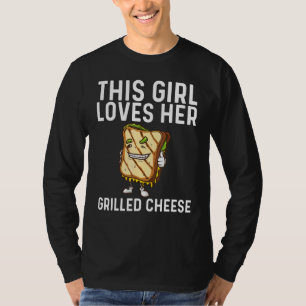 Cool Grilled Cheese Art For Girls Kids Sandwich Br T-Shirt
