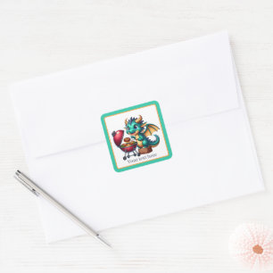 Cool grilling dragon party square sticker