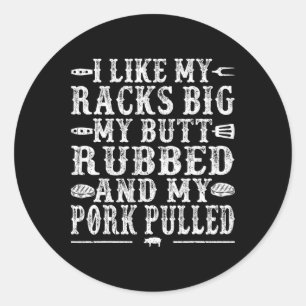 Cool Grilling For Men Women Pork Rub Smoking Bbq M Classic Round Sticker