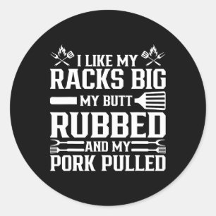 Cool Grilling Pork Rub Smoking Bbq Meat Smoker Classic Round Sticker