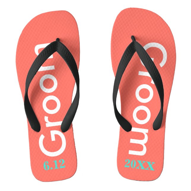 Cool Groom Coral Flip Flops (Footbed)