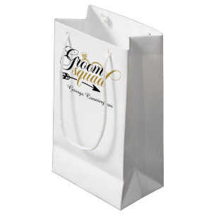 Cool Groom squad customisable Small Gift Bag