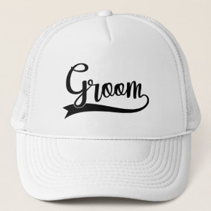 Cool Groom word art Wedding party  Trucker Hat