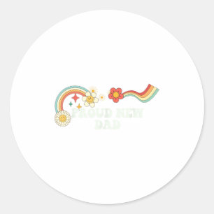Cool Groovy Quote Proud New Dad Saying Art Classic Round Sticker
