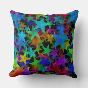 Cool Groovy Rainbow Stars Cushion