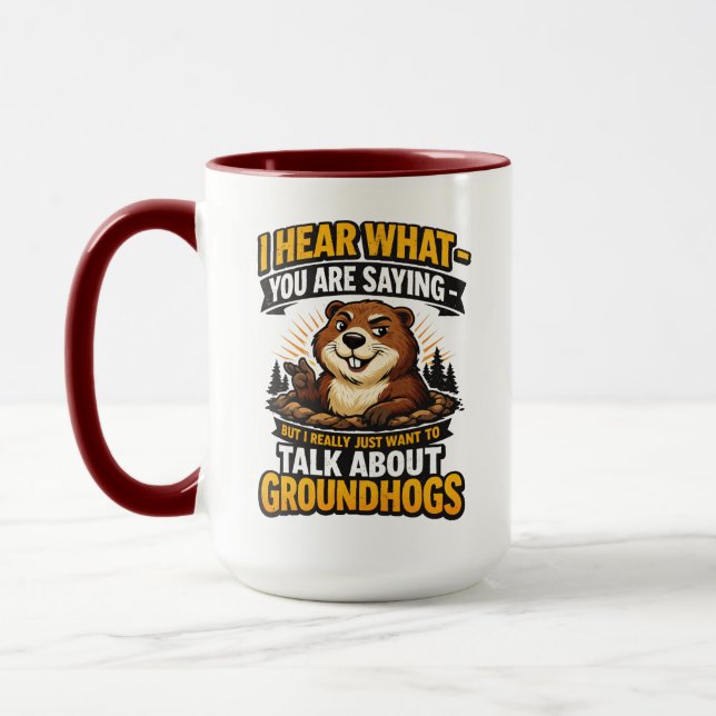 Cool Groundhog Day Groundhog | Funny February Mug (Left)