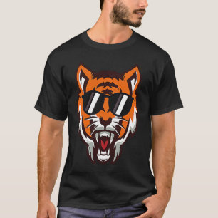 Cool Growling mouth open Bengal Tiger with Sunglas T-Shirt