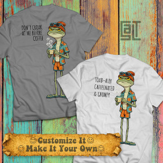 Cool Grumpy Frog Coffee Lover in a Hawaiian Shirt