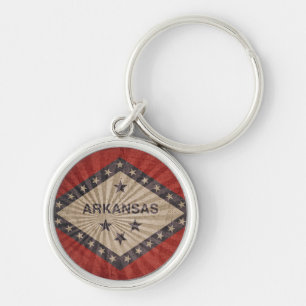 Cool Grunge Arkansas Flag Key Ring