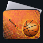 Cool Grunge Basketball Abstract Art Personalised Laptop Sleeve<br><div class="desc">Personalised gifts ideas for basketball players or basketball fans/fanatics. Please personalise it with your own text or click the "Customise It" button to go to the design tool where you can add text,  change the font,  text size,  text colour,  text positioning and more.</div>