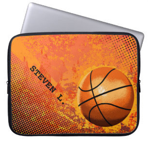 Cool Grunge Basketball Abstract Art Personalised Laptop Sleeve