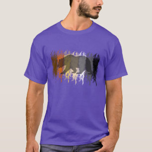 Cool Grunge Bear Shadow Gay Bear Pride T-Shirt