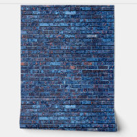 Cool Grunge Blue Brick Print