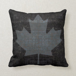 cool grunge Canadian maple leaf flag Cushion