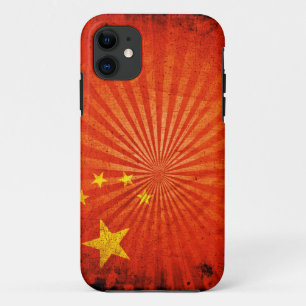 Cool Grunge Chinese Flag iPhone 11 Case