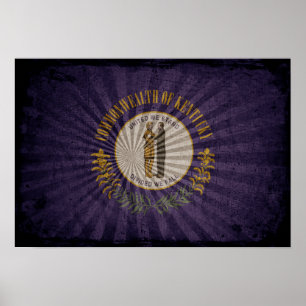 Cool Grunge Kentucky Flag Poster