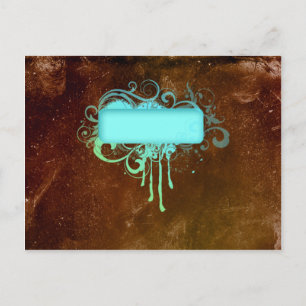 Cool Grunge Monogram Copper Paint Drip Gift Postcard