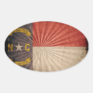 Cool Grunge North Carolina Flag Oval Sticker