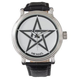 Cool Grunge Pentacle Symbol Personalised Unisex Watch