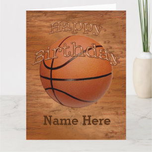Cool Grunge Personalised Basketball Birthday Cards