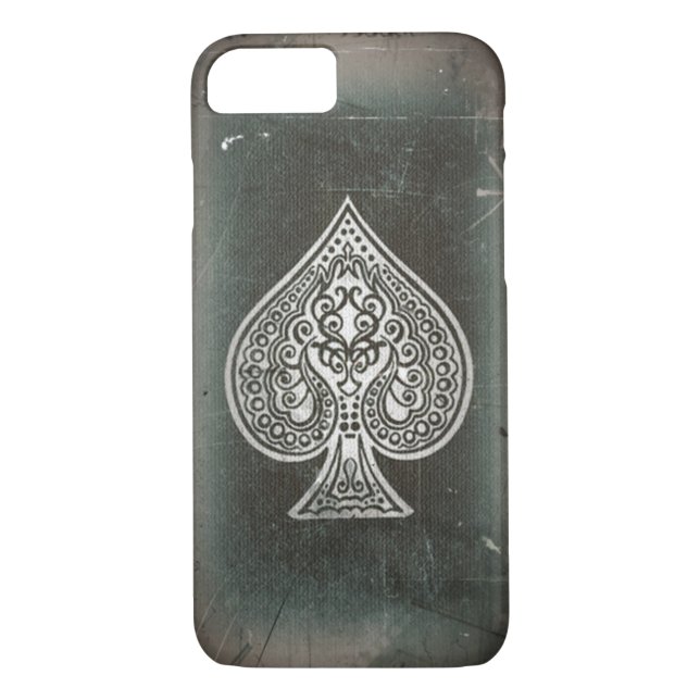 Cool Grunge Retro Artistic Poker Ace Of Spades Case-Mate iPhone Case (Back)