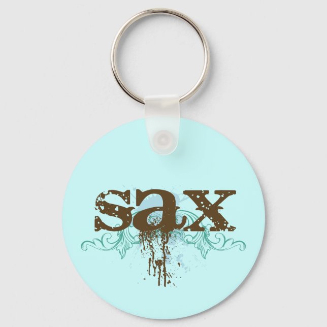 Cool Grunge Saxophone Key Ring (Front)