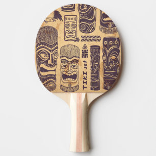 Cool Grunge Vintage Tiki Set Ping Pong Paddle