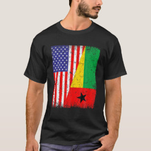 Cool Guinea-Bissau Flag USA American Flag Patrioti T-Shirt