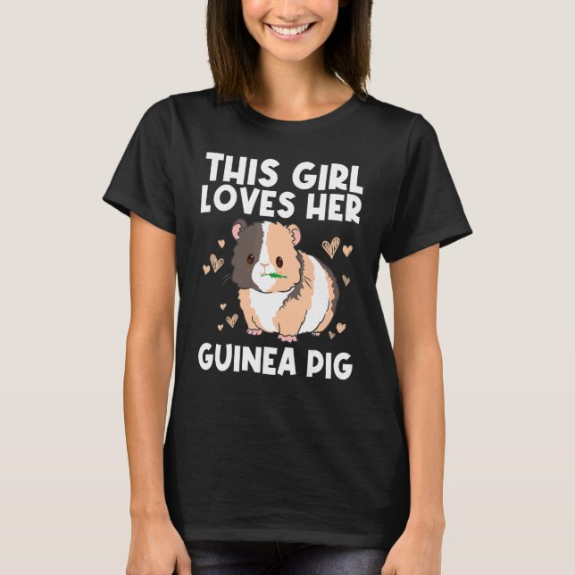 Cool Guinea Pig For Girls Kids Wheek Fluffy Cavy P T-Shirt (Front)