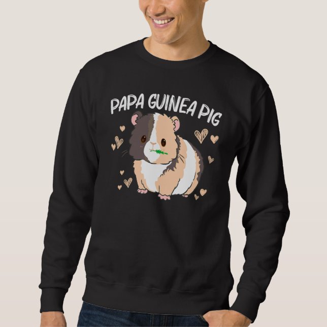 Cool Guinea Pig For Men Dad Wheek Fluffy Cavy Pet  Sweatshirt (Front)