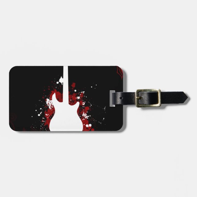 Cool Guitar Design Luggage Tag (Front Horizontal)