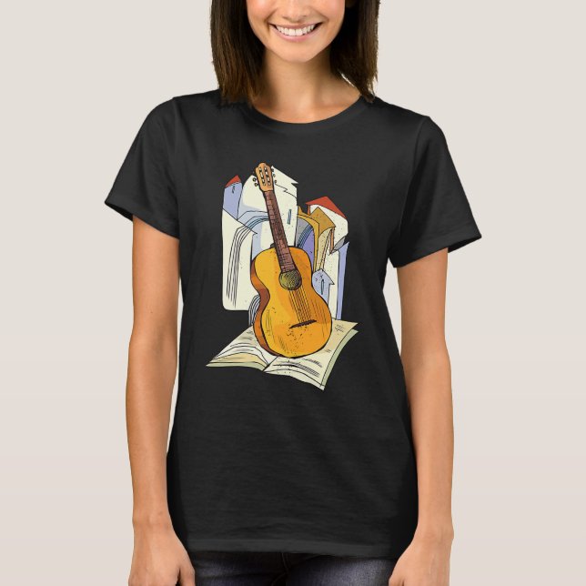 Cool Guitar Musical Instruments Guitarist Music T-Shirt (Front)