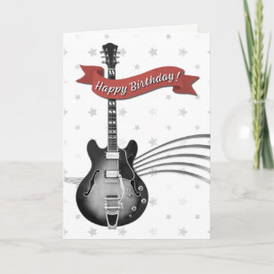 Cool Guitar Musician Rockstar Rock & Roll Birthday Card