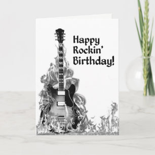Cool Guitar Musician Rockstar Rock & Roll Birthday Card