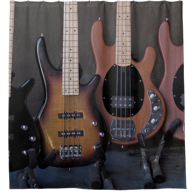 Cool Guitar Shower Curtain (Front)
