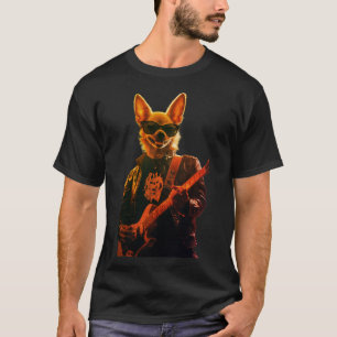 Cool Guitarist Chihuahua Rock T-Shirt