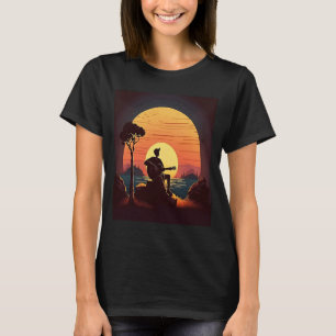 Cool Guitarist Father Dad Playing Guitar In Sunset T-Shirt