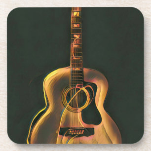 Cool guitarist gift coaster