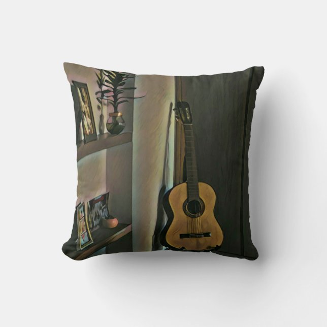 Cool guitarist gift cushion (Front)