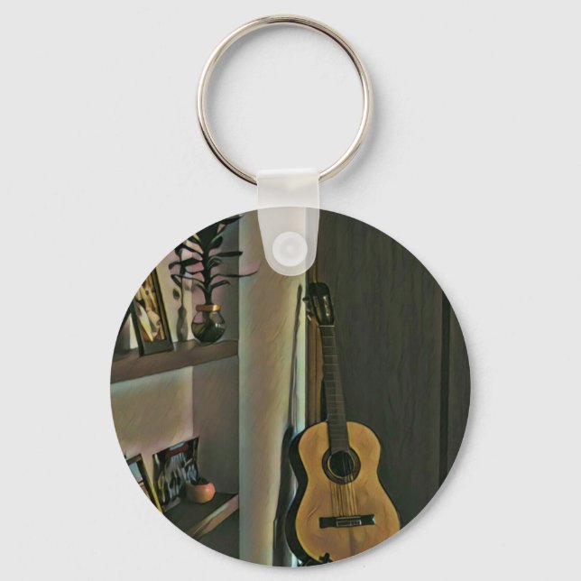 Cool guitarist gift key ring (Front)