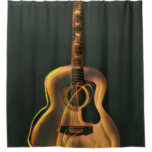 Cool guitarist gift shower curtain