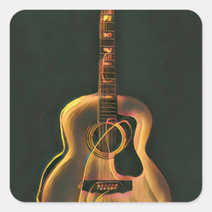 Cool guitarist gift square sticker