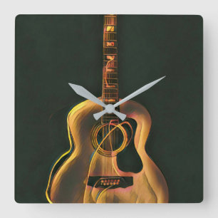 Cool guitarist gift square wall clock
