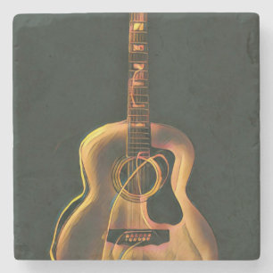 Cool guitarist gift stone coaster