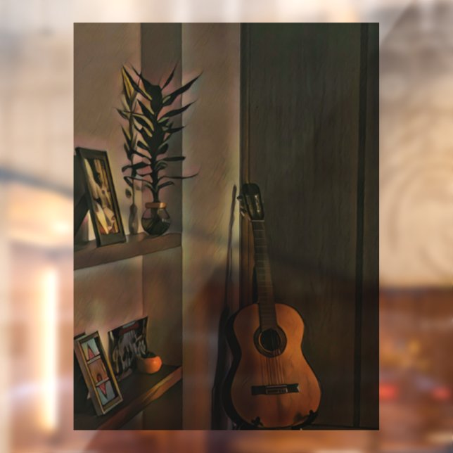 Cool guitarist gift window cling (Sheet 2)