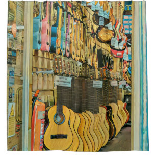 Cool guitarist gifts shower curtain
