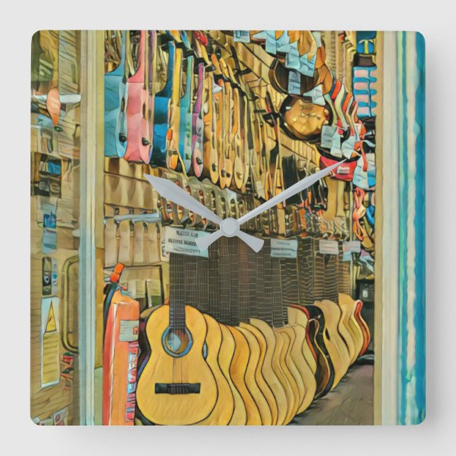 Cool guitarist gifts square wall clock (Front)