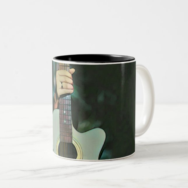 Cool guitarist gifts Two-Tone coffee mug (Front Right)